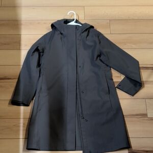 Uniqlo Hooded Trench Coat in Dark Gray